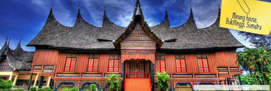Traditional Minang house, Bukittinggi, Sumatra, Indonesia